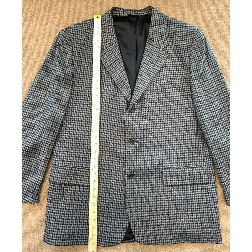 J Crew Oarsman Tweed Blazer Mens 44R Wool Houndstooth Jacket Sportcoat